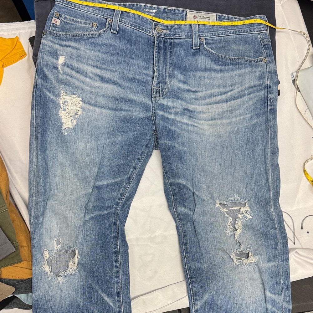 Men's AG Everett Heavily Worn/Distressed Blue Jeans